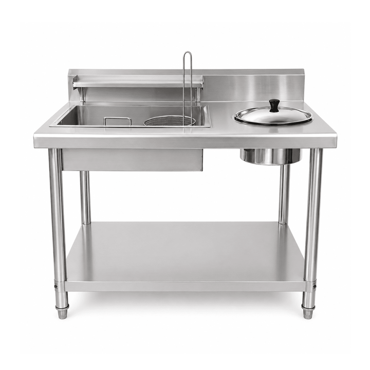 KRD Breading Table Stainless Steel 1000mm Chicken Prep Station KY100