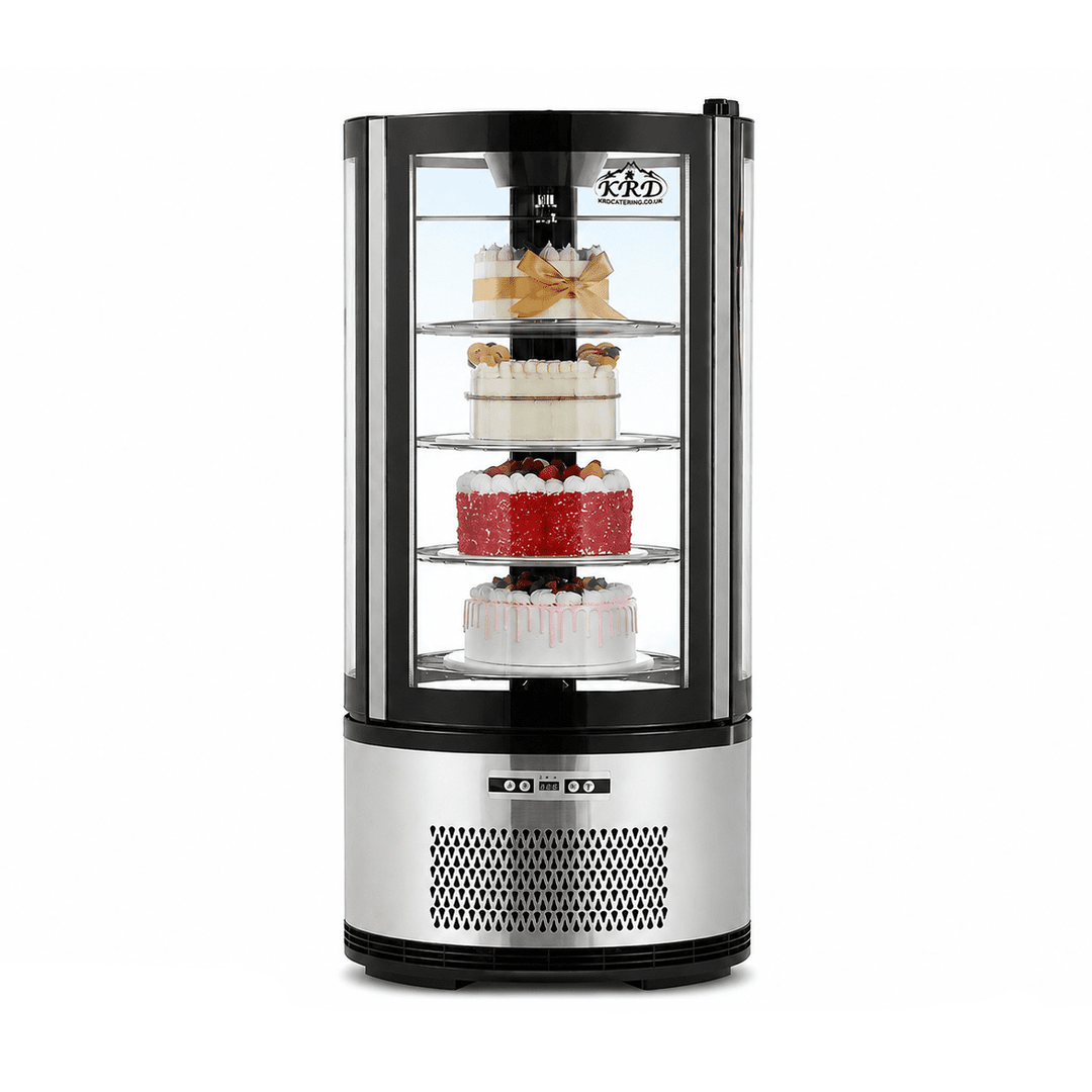KRD Commercial Round Display Fridge 100L 4 Shelf Panoramic KR-100R-1