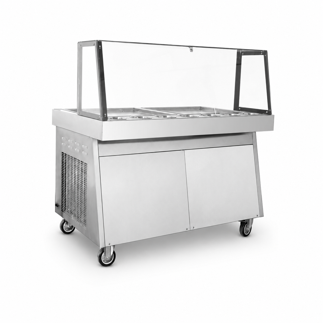 KRD Fried Ice Cream Roll Machine 40-50L/H 2000W KIC-500FL-2