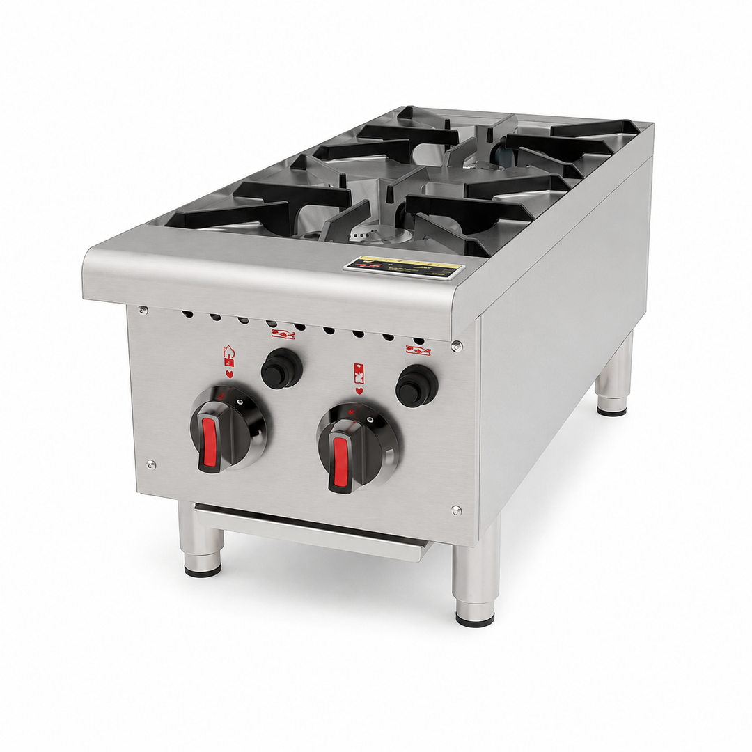 KRD Commercial Gas Range 2 Burner 11.6kW Natural Gas HP12-MF