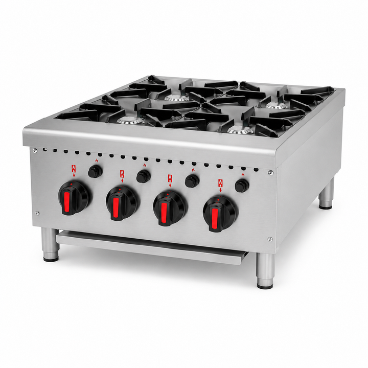 KRD Commercial Gas Range 4 Burner 23.2kW Natural Gas HP24-MF