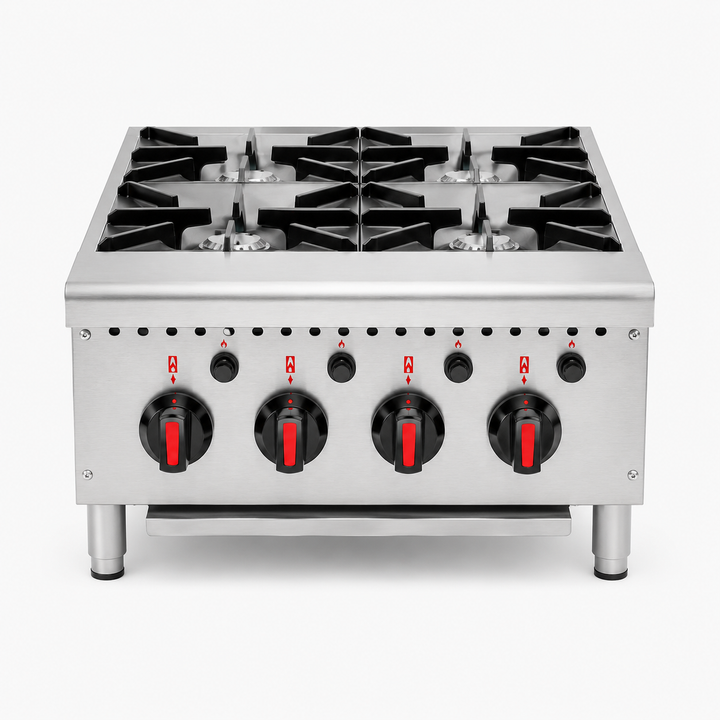KRD Commercial Gas Range 4 Burner 23.2kW Natural Gas HP24-MF