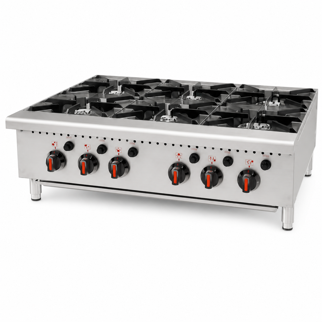 KRD Commercial Gas Range 6 Burner 34.8kW Natural Gas HP36-MF