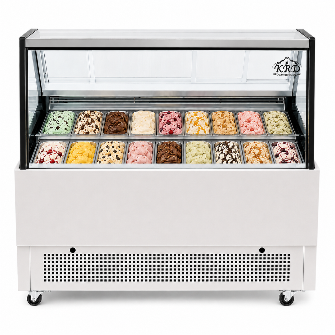 KRD Commercial Ice Cream Showcase Freezer 1800mm 18 Pans KICS-1800S