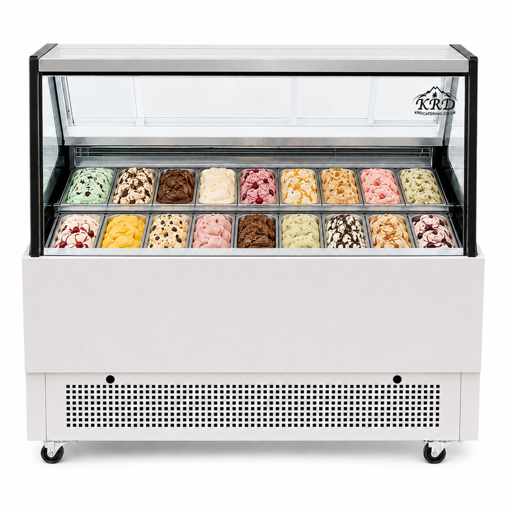 KRD Commercial Ice Cream Showcase Freezer 1800mm 18 Pans KICS-1800S