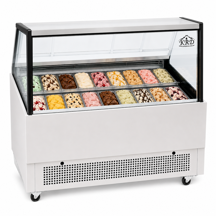 KRD Commercial Ice Cream Showcase Freezer 1800mm 18 Pans KICS-1800S