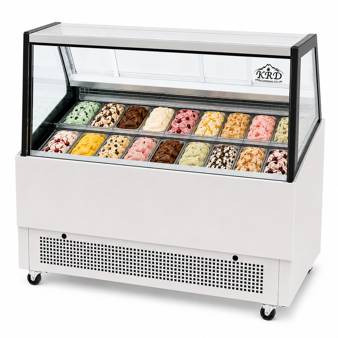 KRD Commercial Ice Cream Showcase Freezer 1800mm 18 Pans KICS-1800S