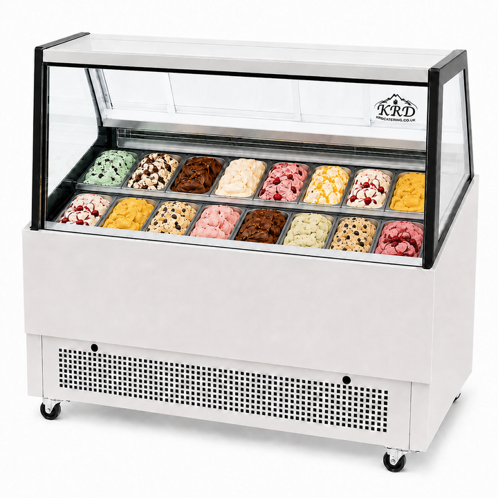 KRD Commercial Ice Cream Showcase Freezer 1500mm 16 Pans KICS-1500S