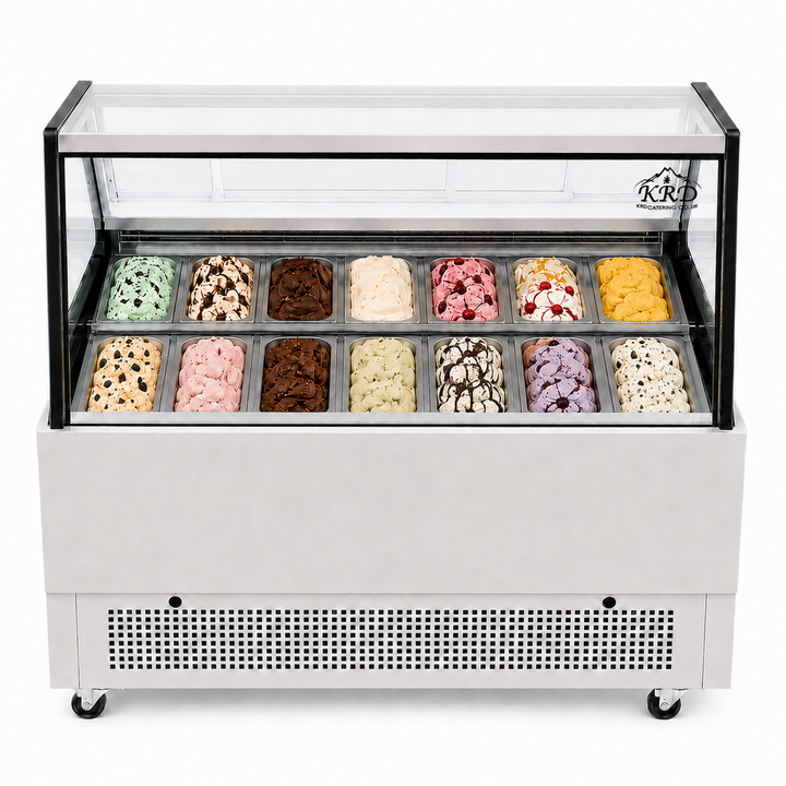 KRD Commercial Ice Cream Showcase Freezer 1500mm 16 Pans KICS-1500S