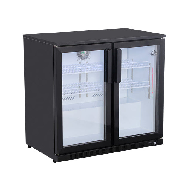 KRD Back Bar Cooler 2 Hinged Doors 220 Litres Drinks Cooler KBC-2