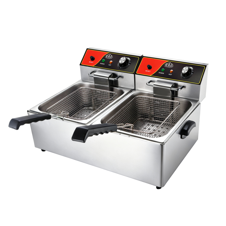 KRD 2x 8 Litre Twin Tank Commercial Electric Deep Fat Fryer KEF8L2