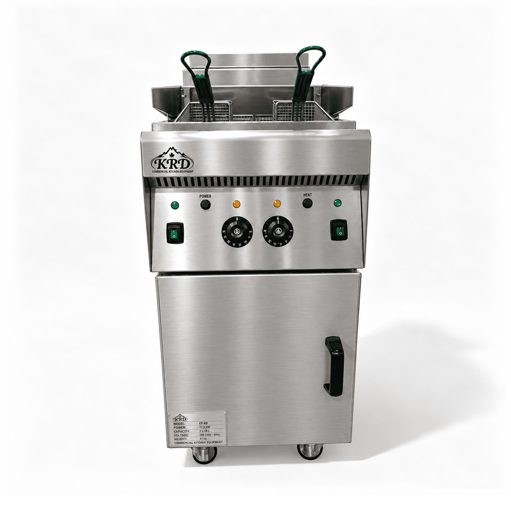 KRD Commercial Electric Deep Fryer Double Tank Twin Basket 12kW KG-14L-2