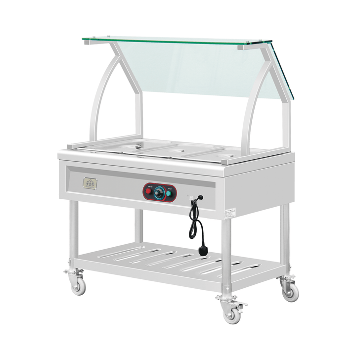 KRD Electric Bain Marie With Curved Glass Shelf KR-B04-3