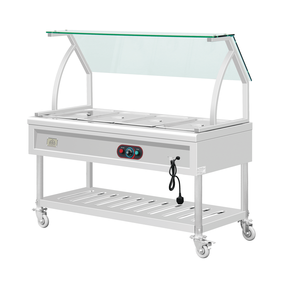 KRD Electric Bain Marie With Curved Glass Shelf KR-B04-4