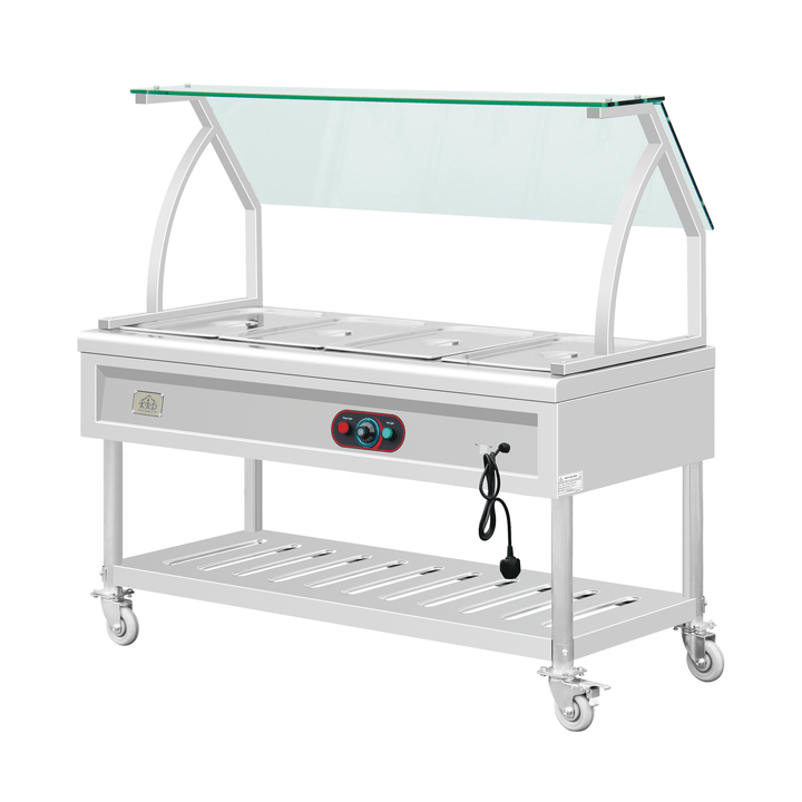 KRD Electric Bain Marie With Curved Glass Shelf KR-B04-4