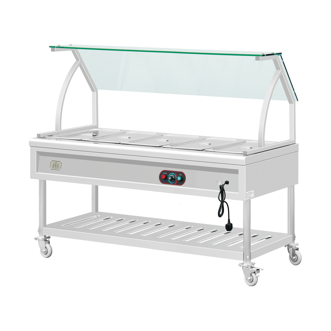 KRD Electric Bain Marie With Curved Glass Shelf KR-B04-5