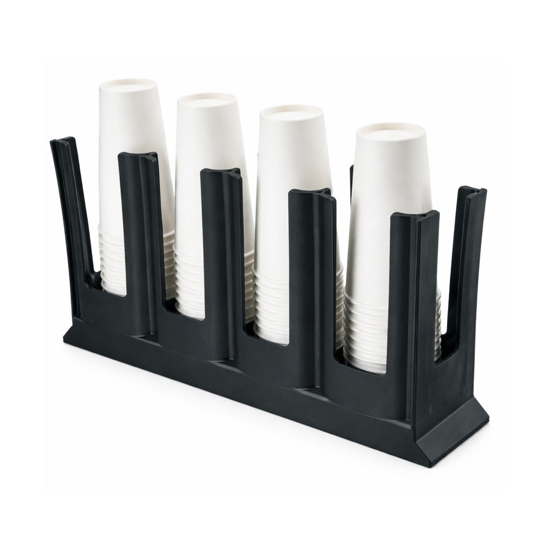 KRD Flat Coffee Cup Holder Rack 4 Slot Polypropylene Countertop