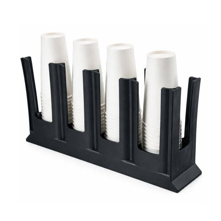 KRD Flat Coffee Cup Holder Rack 4 Slot Polypropylene Countertop