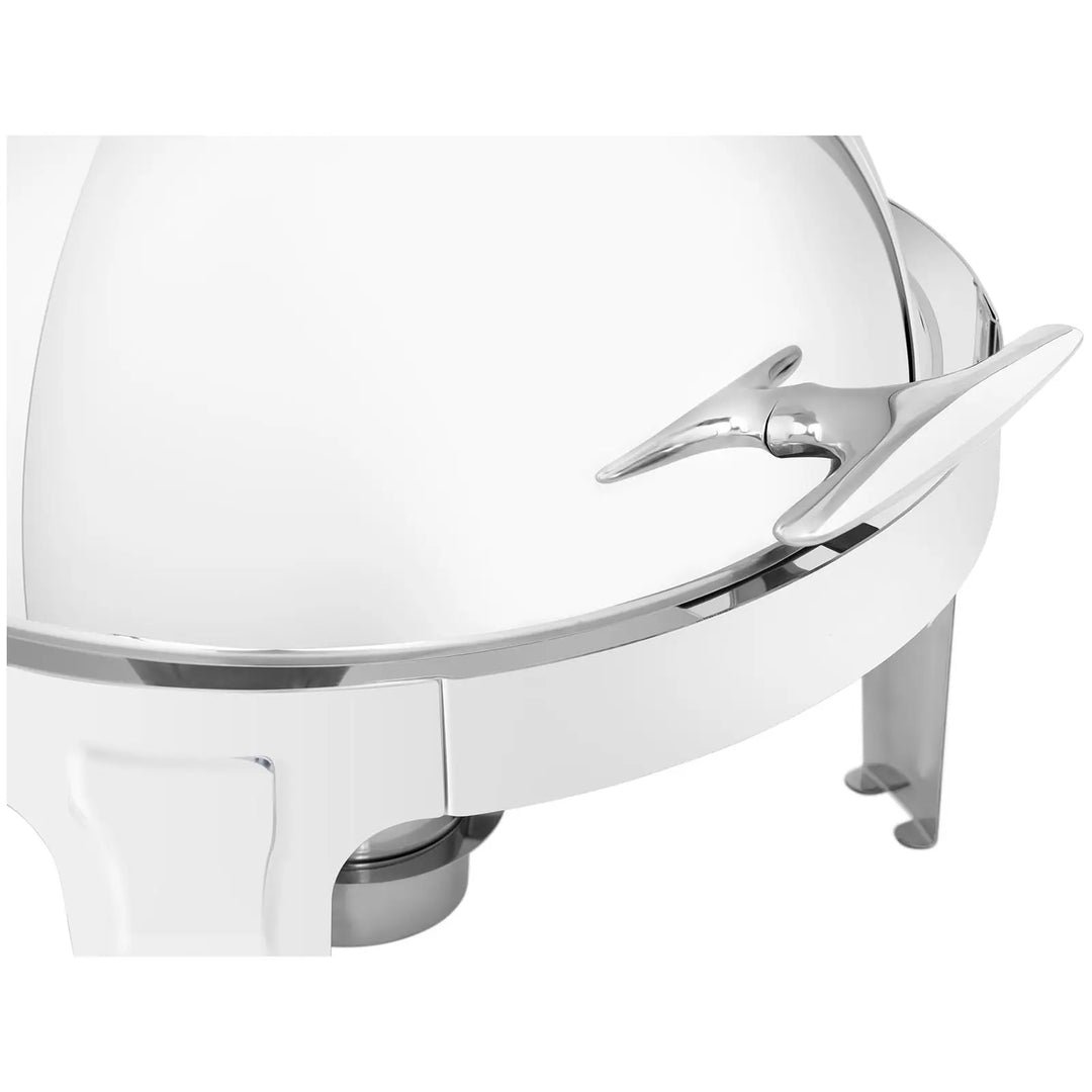 KRD Professional Roll top Chafer Round Stainless steel Mirror polish 6 litres DTC1101