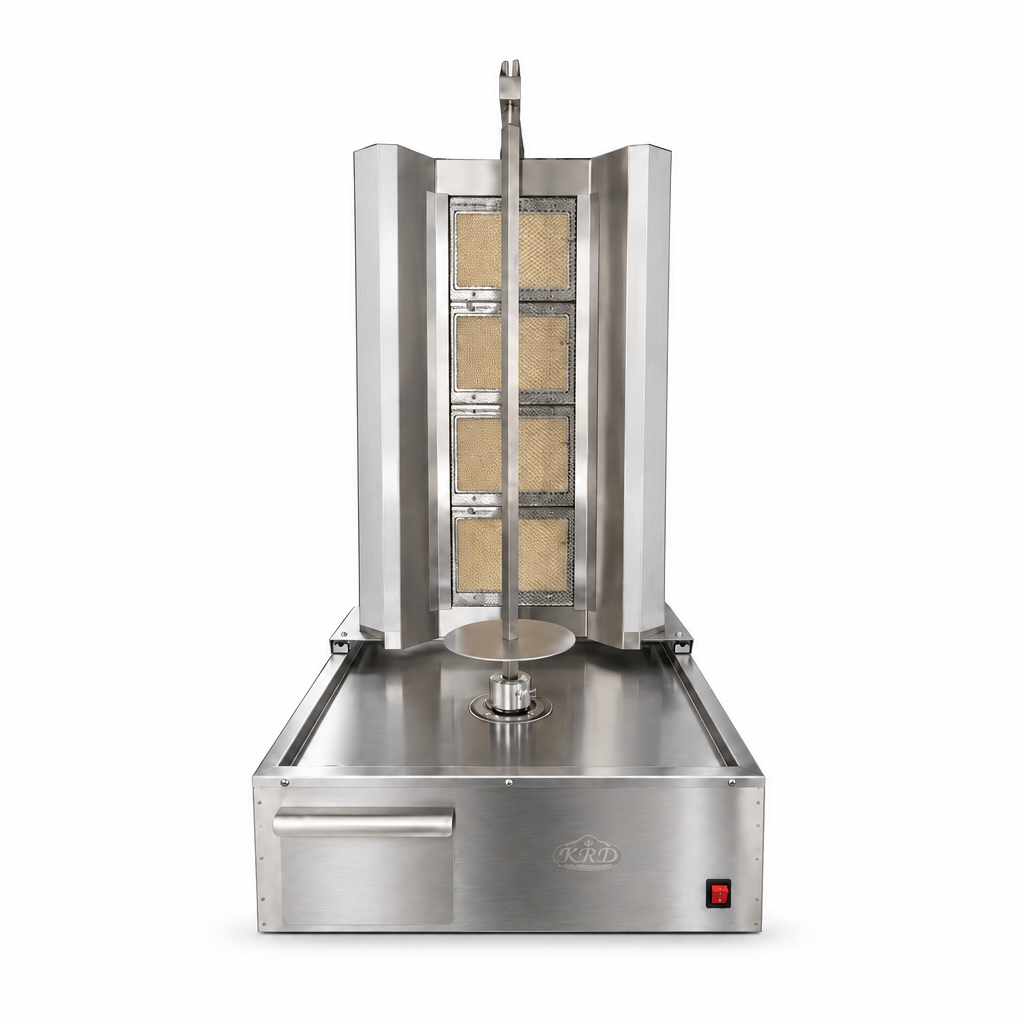 KRD KG-MR950QN 4 burner natural gas doner kebab and shawarma machine - cleaned studio image
