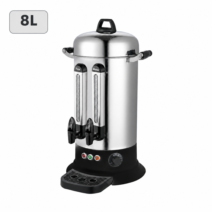KRD Commercial Tea Urn 8L Double Tap 1500W KTU-08B