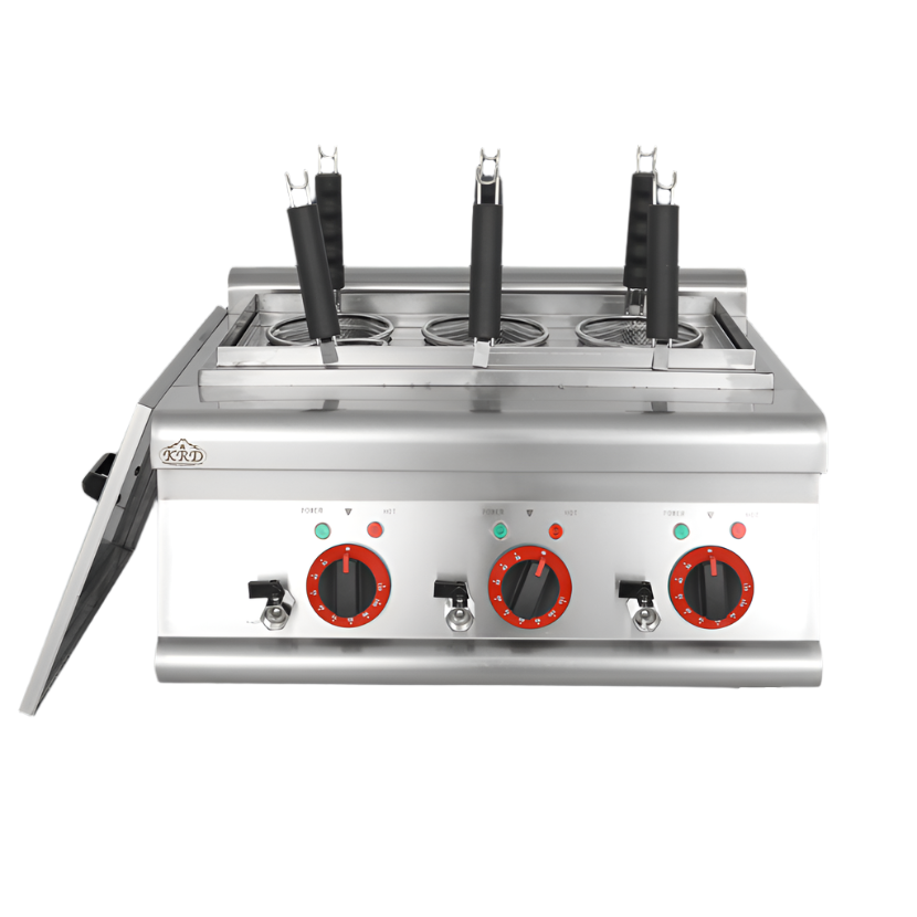 KRD Commercial Electric Pasta Cooker 6 baskets 6kW stainless steel 600x600x350mm for professional kitchens