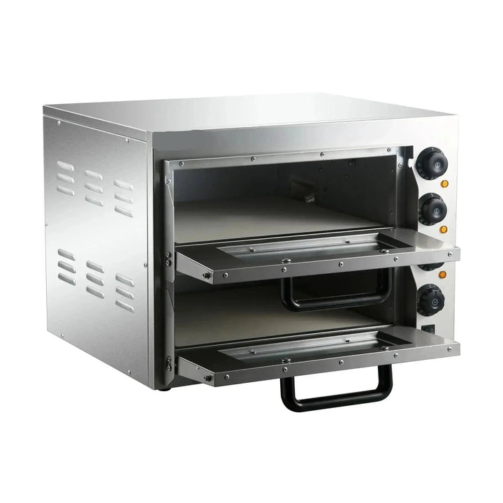KRD Commercial Twin Deck Electric Pizza Oven With Timer 8 x 10" or 2 x 20" Pizzas