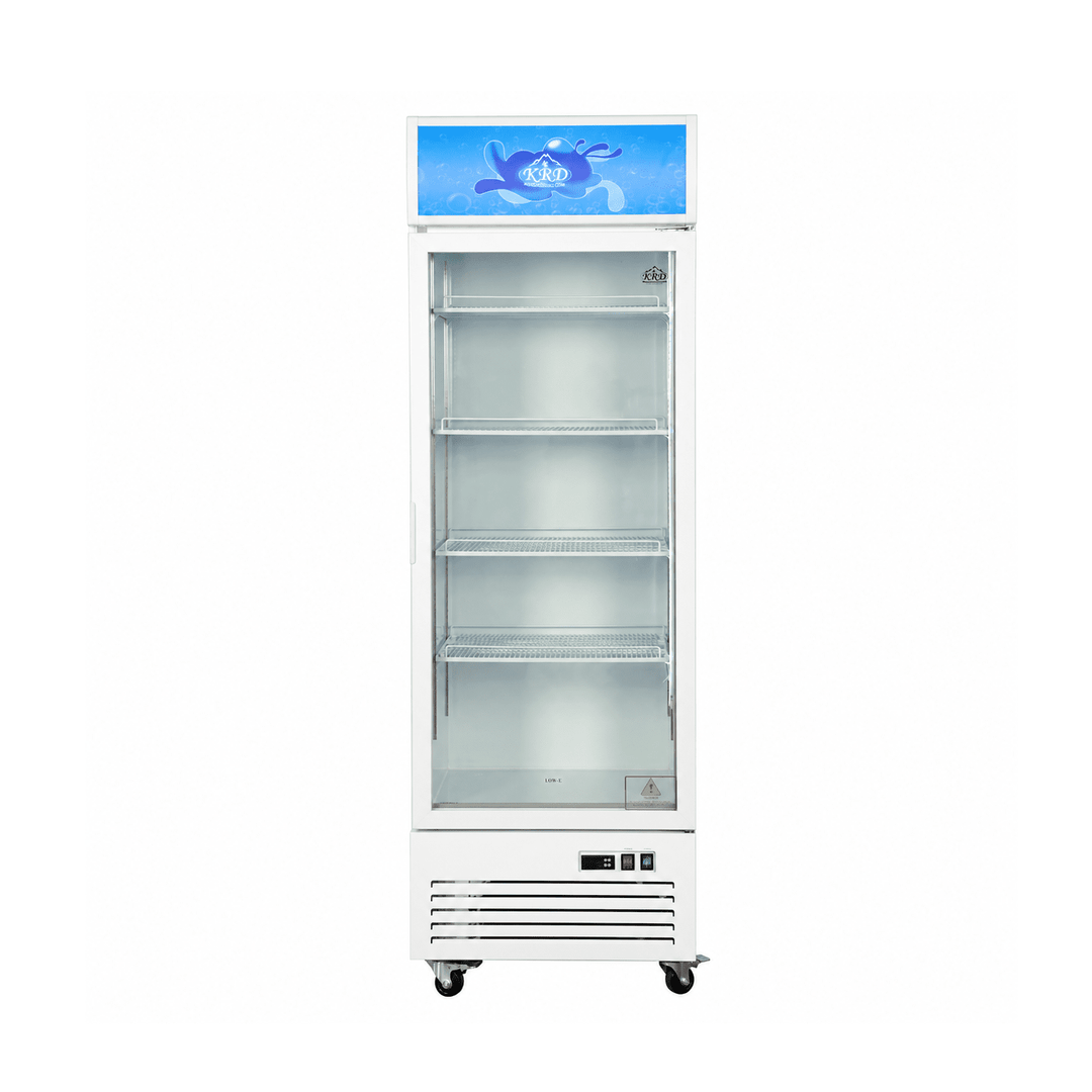 KRD 520L Upright Bottle Cooler Single Hinged Glass Door 66cm RD-520W