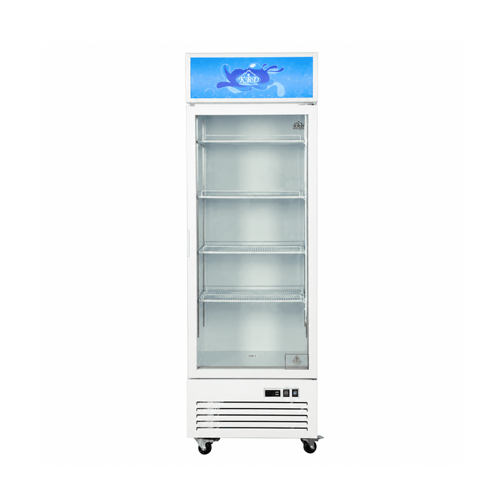 KRD 520L Upright Bottle Cooler Single Hinged Glass Door 66cm RD-520W