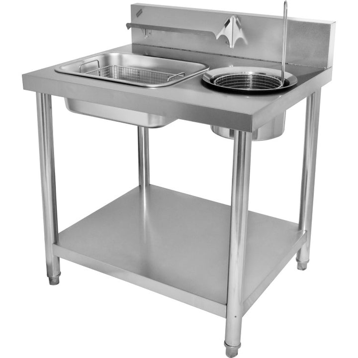 KRD Professional 800mm Stainless Steel Breading Table with Upstand KR-800