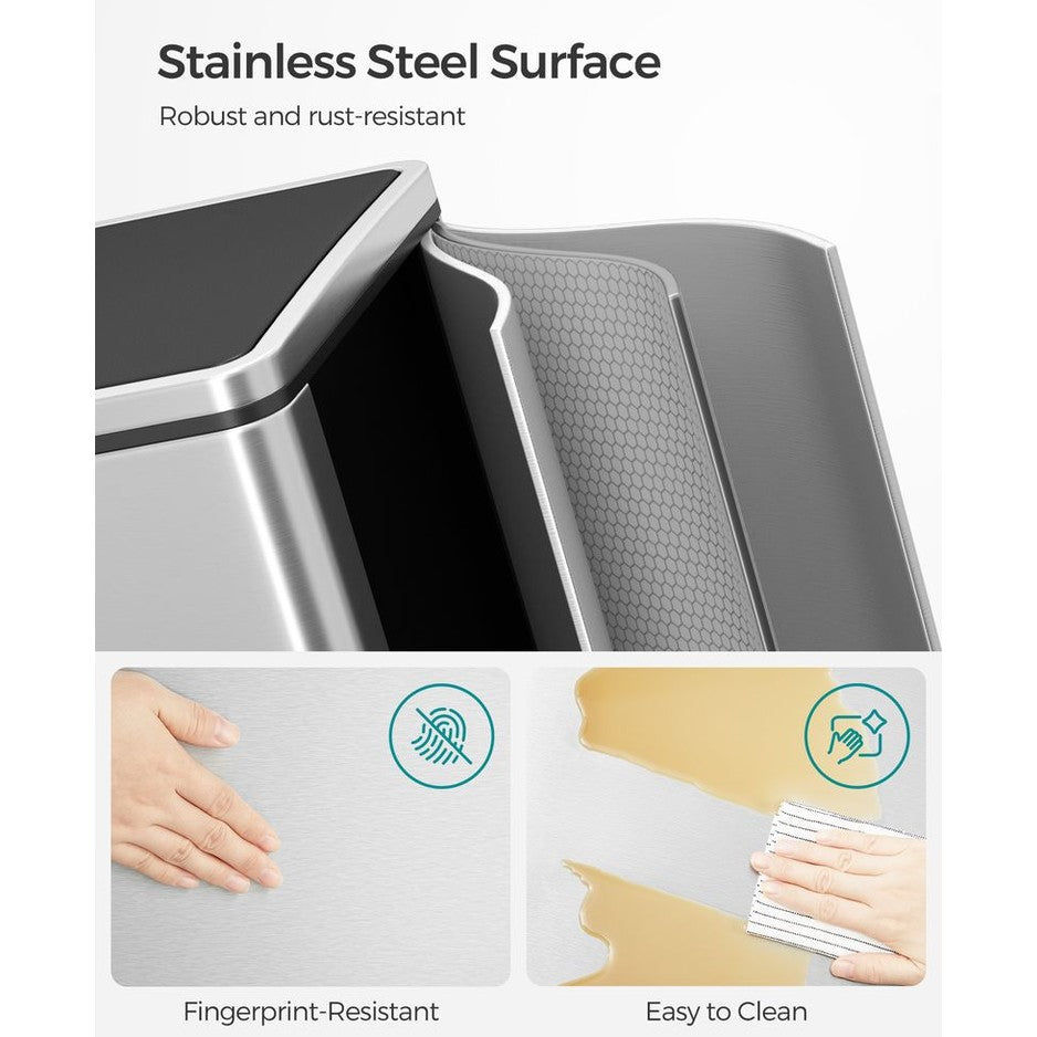 KRD Dual 2 x 30 L Stainless Steel Step Trash Can Pedal-Operated Lid