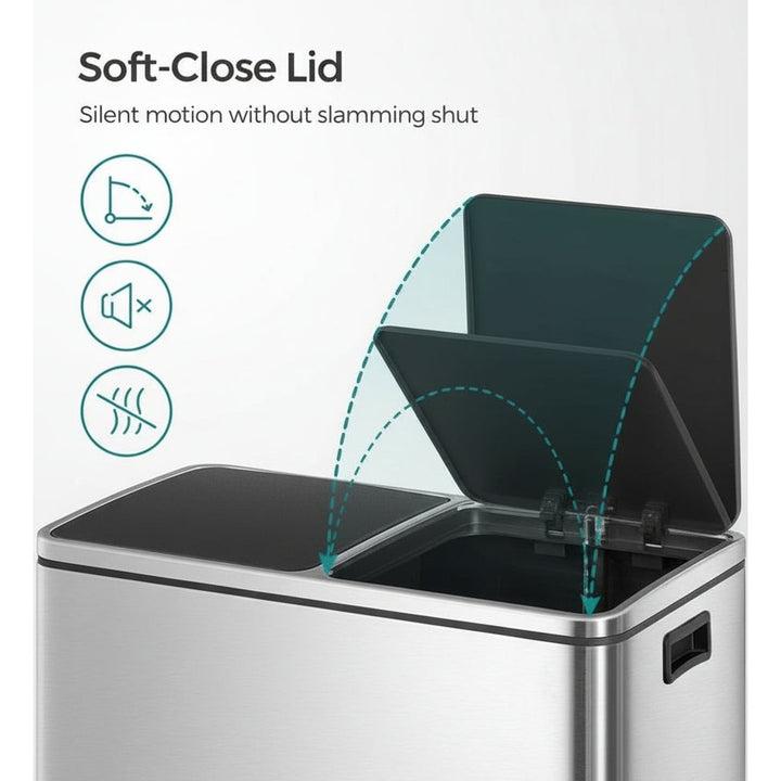 KRD Dual 2 x 30 L Stainless Steel Step Trash Can Pedal-Operated Lid