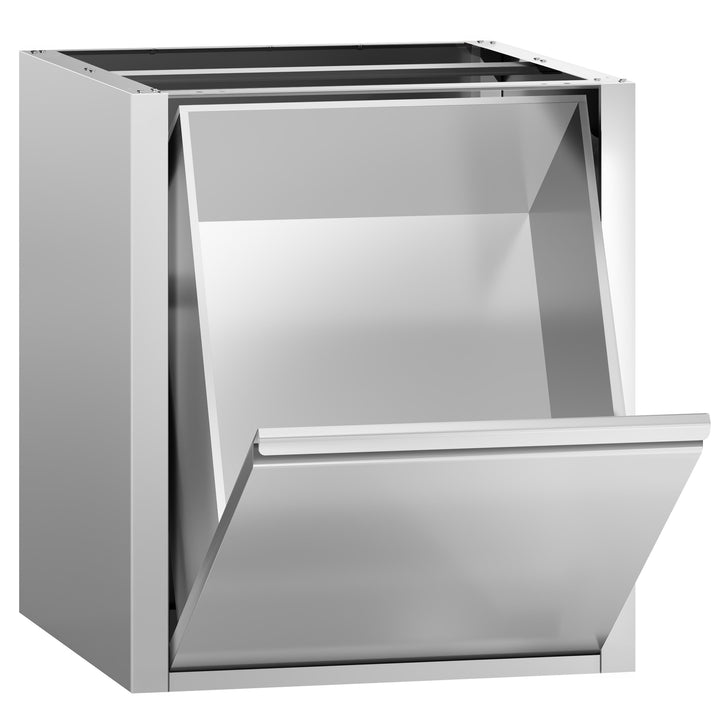 KRD Commercial Stainless Steel Waste Bin 560×400×555mm Soft-Close Tipping Door MER46