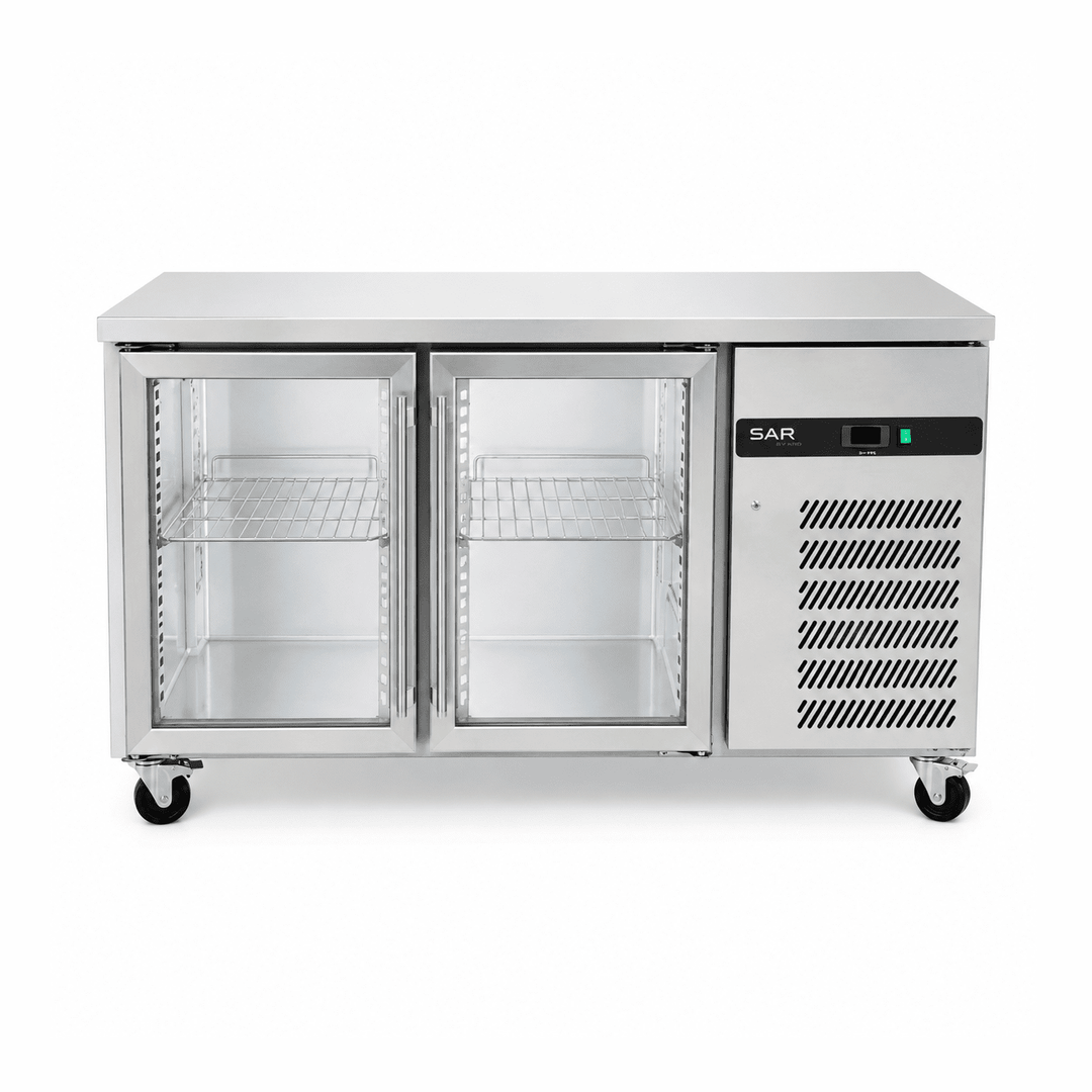 KRD Glass Door Counter Fridge 2 Door 282L 1360mm GN2100TNG