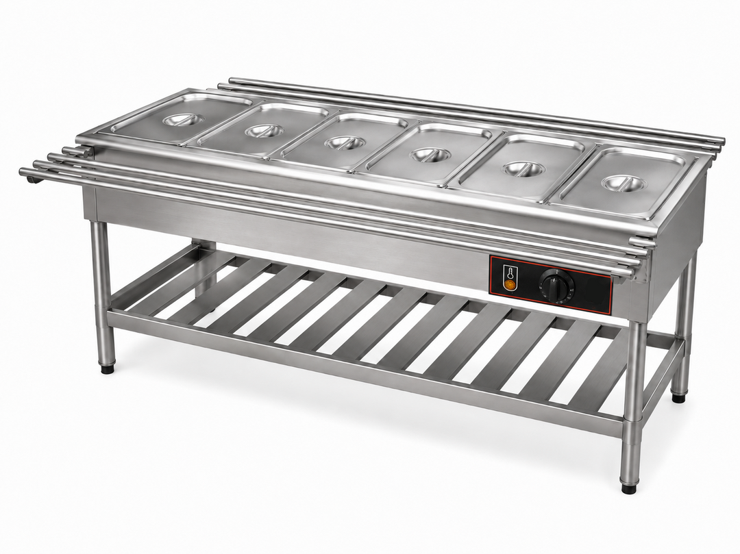 KRD Mobile Bain Marie Service Counter 2000mm 6 x GN1/1 BM6T