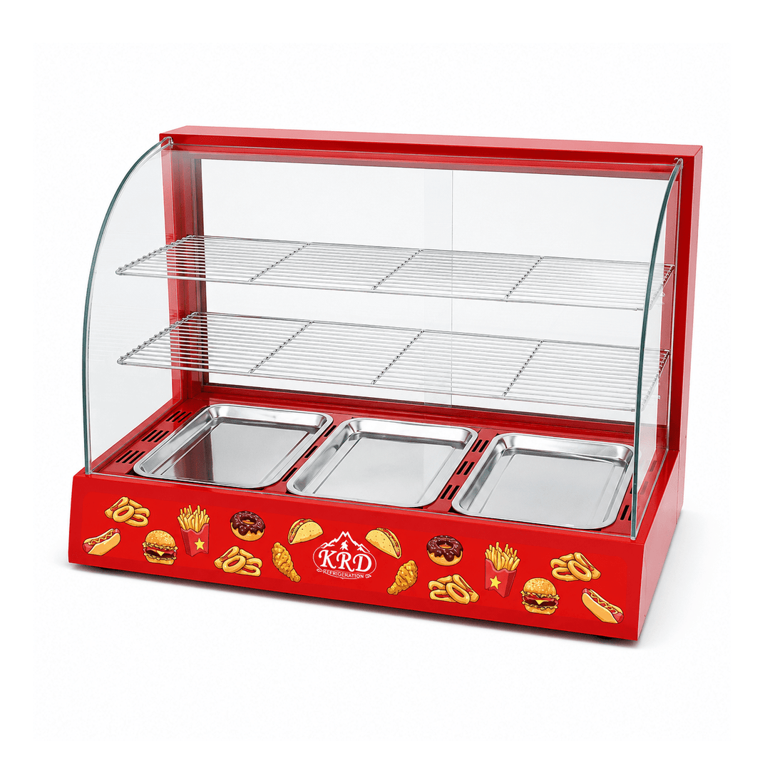 KRD Curved Glass Hot Food Display Warmer 3 Tier KR-3P