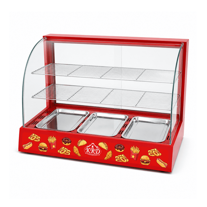 KRD Curved Glass Hot Food Display Warmer 3 Tier KR-3P