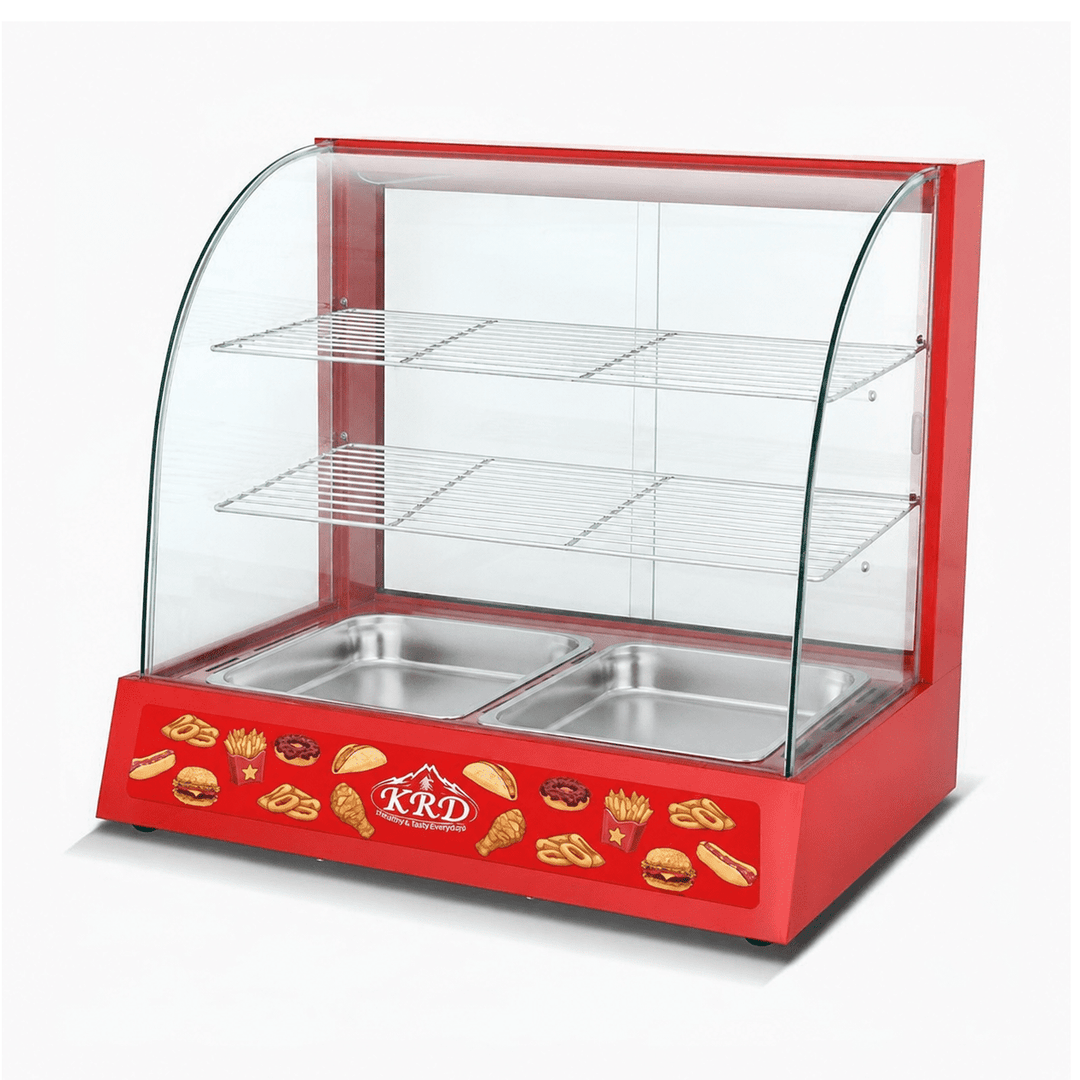 KRD Curved Glass Hot Food Display Warmer 2 Tier KR-2P