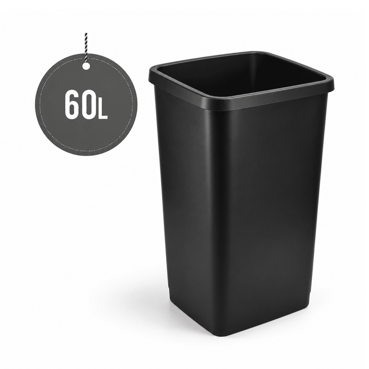 60L Plastic Kitchen Waste Bin Black HD1354BLACK
