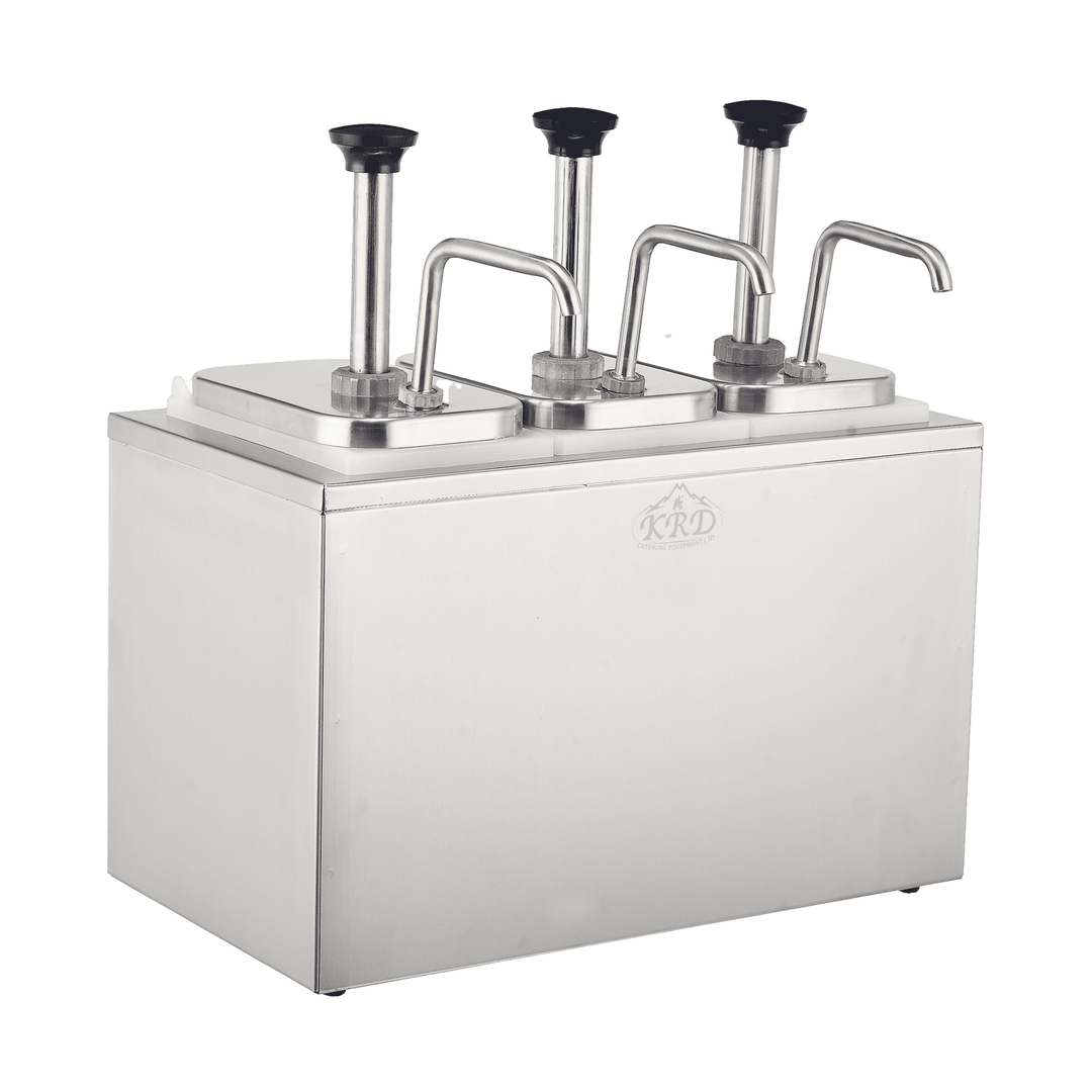 KRD Commercial Condiment Sauce Dispenser Stainless Steel 3x2 Litre