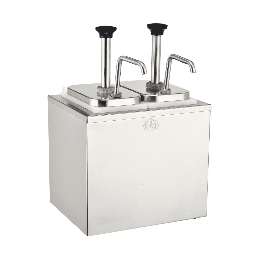 KRD Commercial Condiment Sauce Dispenser Stainless Steel 2x2