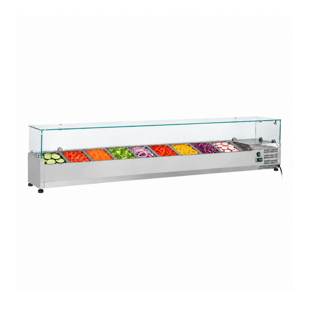 KRD Refrigerated Servery Prep Top 2000mm 9xGN1/3 Depth 380mm Salad bar VRX2038