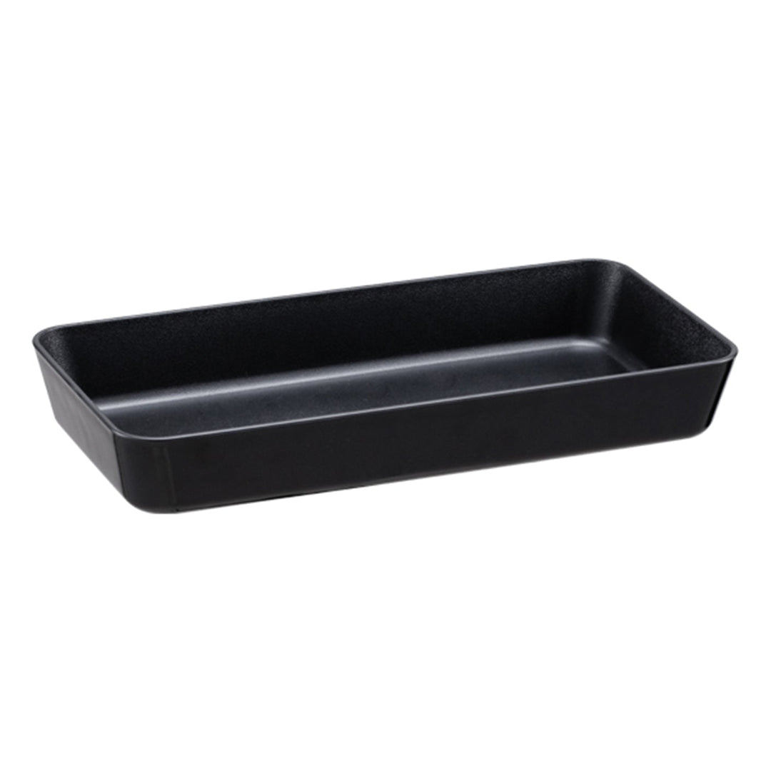 KRD Steak Serving Trays polypropylene 280*140*40, black, suitable for commercial catering, designed for strength and efficient storage.