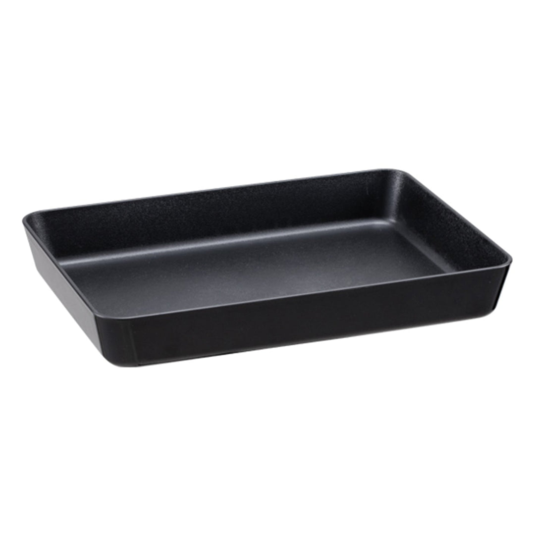 KRD Steak Serving Trays polypropylene 280*210*40, black plastic tray, ideal for commercial kitchen equipment and catering.