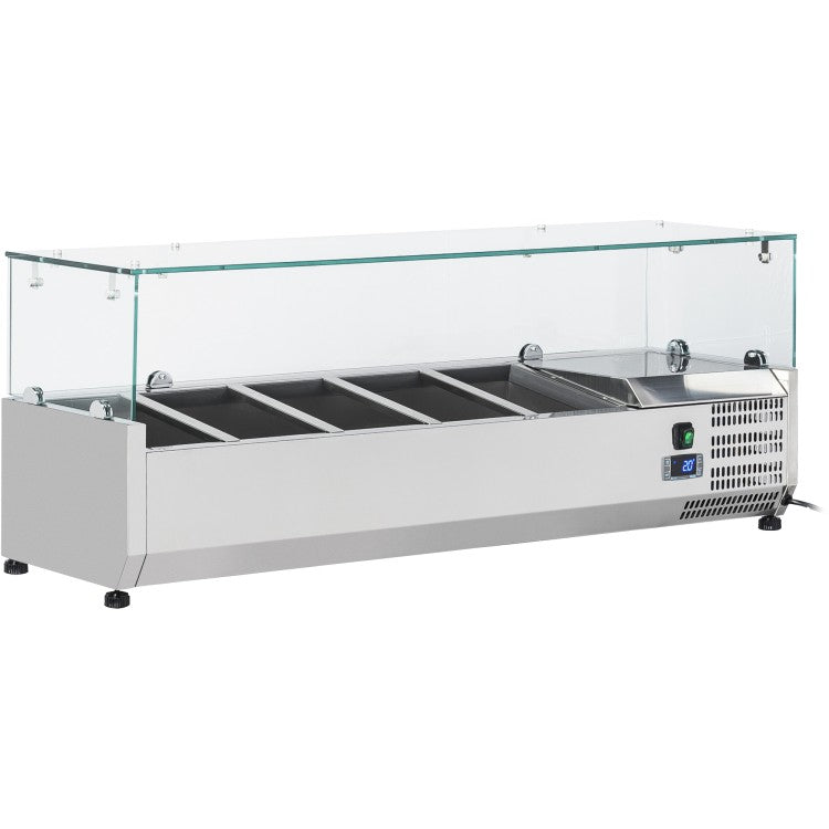 KRD Refrigerated Servery Prep Top 1200mm 5xGN1/4 Depth 330mm Salad bar VRX1233