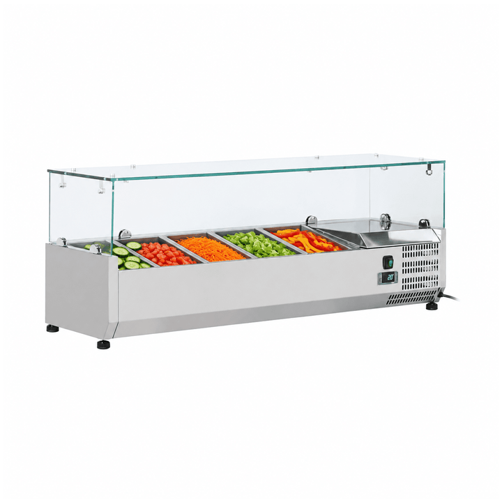 KRD Refrigerated Servery Prep Top 1200mm 5xGN1/4 Depth 330mm Salad bar VRX1200/330