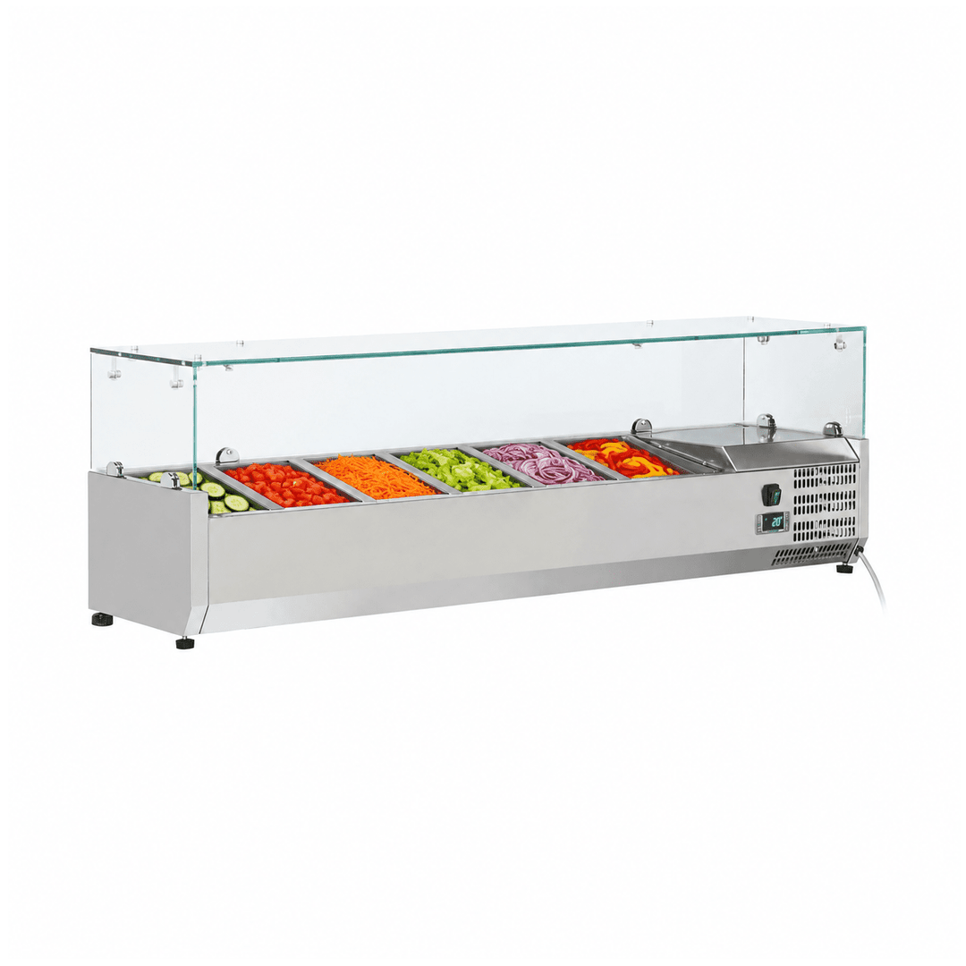 KRD Refrigerated Servery Prep Top 1400mm 6xGN1/3 Depth 380mm Salad bar VRX1438