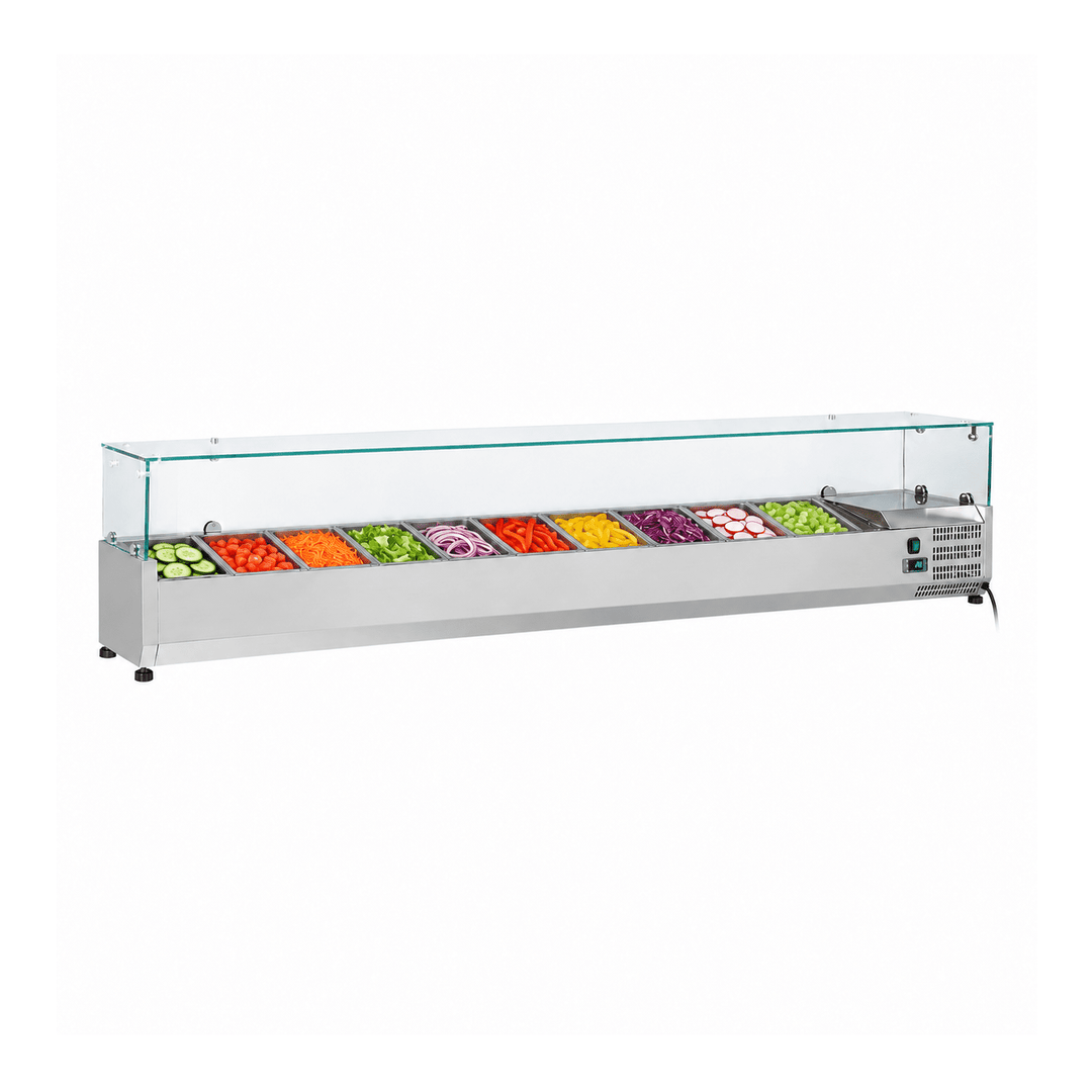 KRD Refrigerated Servery Prep Top 2000mm 10xGN1/4 Depth 330mm Salad bar VRX2033