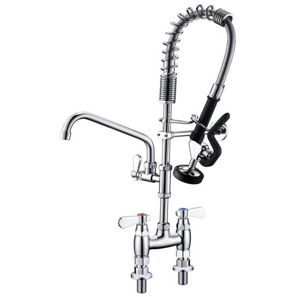 KRD Pre Rinse Spray Unit Deck mounted Double inlet Height 500mm Stainless steel MNPR2005C-AO