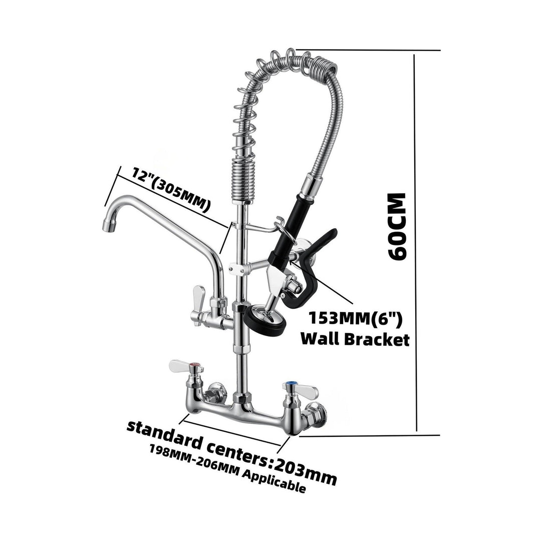 KRD Pre Rinse Spray Unit Deck mounted Double inlet Height 600mm Stainless steel MNPR5100C-AO